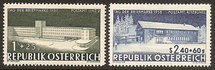 AUSTRIA B299-300 MINT OG 1957-58 STAMP DAY 