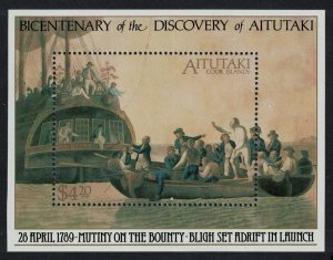 Aitutaki Bicentenary of Discovery by Captain Bligh MS 1989 MNH SG#MS601