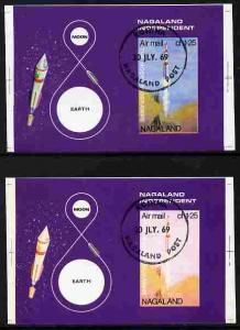 Nagaland 1969 The Moon programme 1ch25 m/sheet opt'd 'Lun...