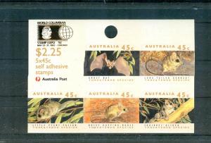 Australia - Sc# 1246f. 1992 Animals Pane W/Ovpt. $11.50.