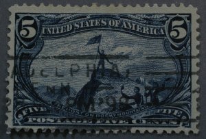 United States #288 5 Cent Trans-Mississipi 1898 Cancel Used