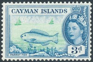 Cayman Islands 1955 3d Bright Green & Blue SG154 MH