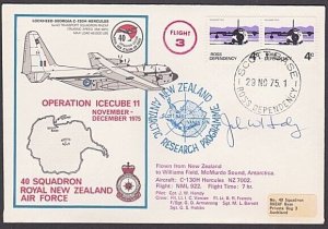 NEW ZEALAND ROSS DEPENDENCY 1975 signed flight cover ex Scott Base..........a314