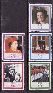 Fiji-Sc#544-8- id9-unused NH set-QEII-60th Birthday-1986-please note there is gu