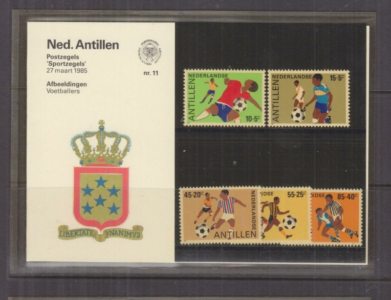 NETHERLANDS ANTILLES,1985 Football set of 5, Folder 11 