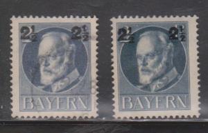 BAVARIA Scott # 115 MH & Used - New Value Overprinted