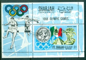 Sharjah 1968 Mi#MS41A History of the Olympic Games MS CTO