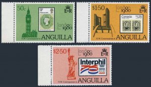 Anguilla 391-393,393a sheet,MNH. LONDON-1980,Big Ben,Statue of Liberty.