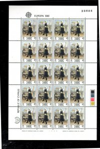 CYPRUS #560-561  1980  EUROPA   MINT  VF NH  O.G  PANE OF 20