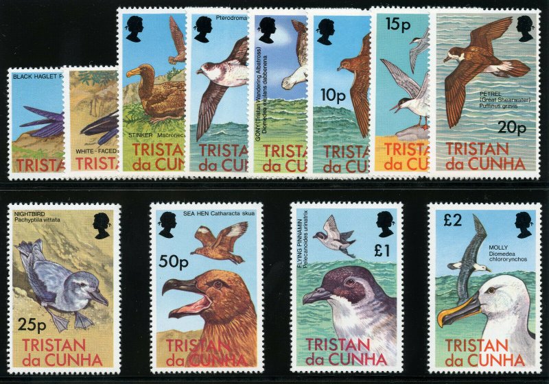 Tristan Da Cunha 1977 QEII Birds set complete superb MNH. SG 220-231. Sc 222-233