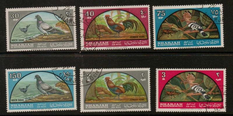 SHARJAH SG101/6 1965 BIRDS FINE USED 