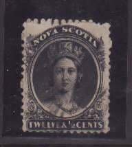 Nova Scotia-Sc#13- id9-used 12&1/2c black QV-1860-3-