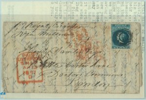 68792 - SOUTH AUSTRALIA - Postal History -  SG 3 su COVER  to LONDON  1857