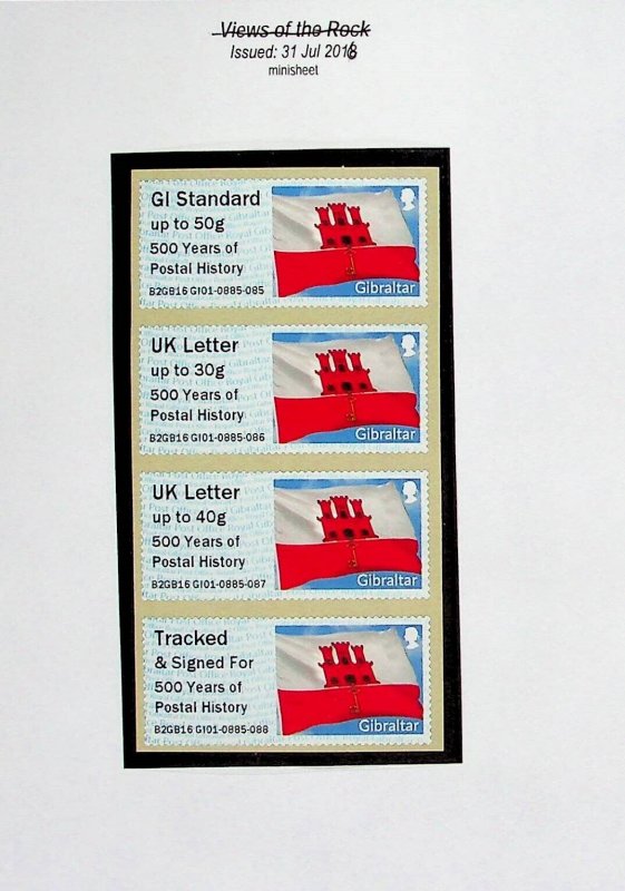 GIBRALTAR Sc UNLISTED POST & GO SET OF 2016 - (FJ25)