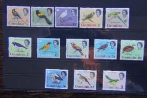 Gambia 1963 Birds set complete to £1 MM SG193 - SG205