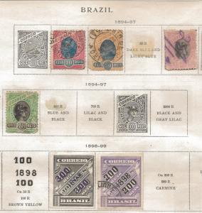 Brazil, small collection on pages from 1899 Scott album