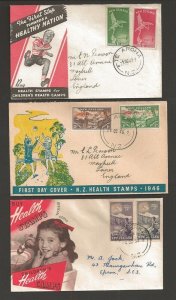 1946-47-54 New Zealand Children Health 3 different FDC