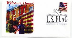 5160 US Flag, 2017, BCA booklet single, Panda Cachets, pictorial cancel, FDC
