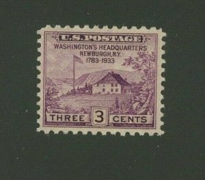 US 1933 3c violet Peace of 1783 Issue, Scott 727 Mint Hinged, Value = 25c