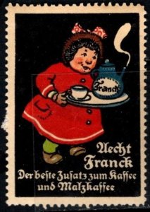 Vintage Germany Poster Stamp Franck The Best Addition To Coffee And Malt Coffee