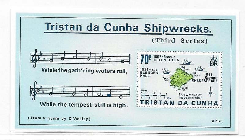 Tristan da Cunha 1987 Shipwrecks songs S/S MNH B41