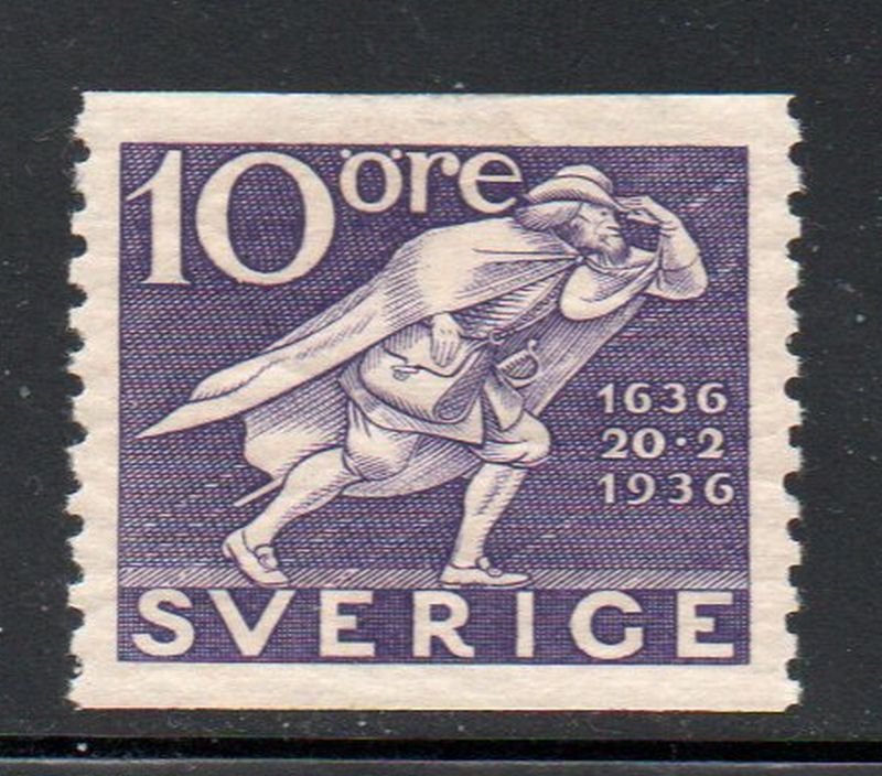 Sweden Sc 252 1936 10 ore Post Runner stamp mint