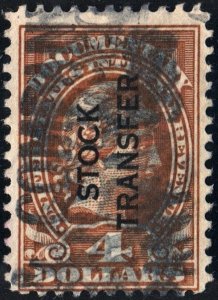 RD15 $4.00 Stock Transfer Stamp (1918) Used