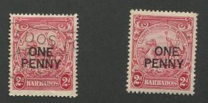 BARBADOS #209, 209b MINT & USED