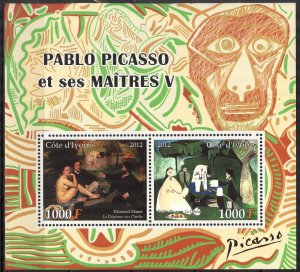 Ivory Coast 2012 Art Paintings Pablo Picasso ( V ) Sheet MNH