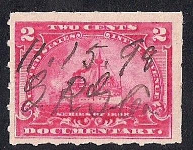 R164 2 cent Documentary Battleship Stamps used F-VF