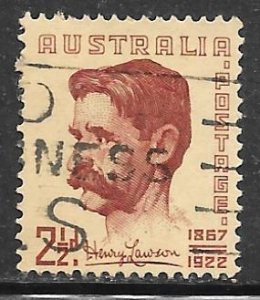 Australia 222: 2.5d Henry Hertzberg Lawson (1867-1922), used, VF