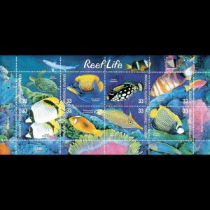 MARSHALL IS. 2000 - Scott# 751 S/S Reef Life NH creases
