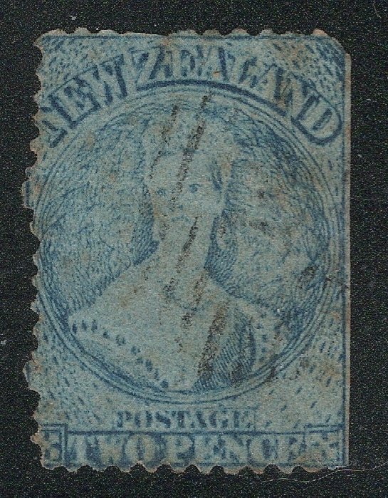 New Zealand, Scott 17c, Used, Milky Blue, Slight Plate Wear, Faults