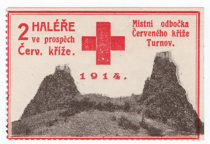 (I.B) Czechoslovakia (Great War) Cinderella : Red Cross Fund 2h (Turnov-Turnau)