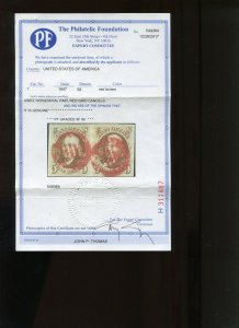1 Franklin Used Pair with Blood Red Grid Cancels Graded XF90 PF Cert (Bz 440) 