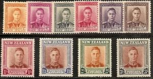 NEW ZEALAND  258-68 MINT OG 1947 KGVI Defins. CV $21.05