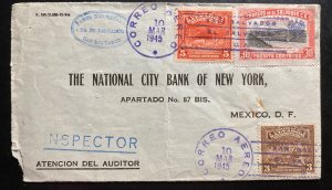 1945 San Salvador El Salvador Airmail Cover To National City Bank Mexico