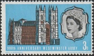 Great Britain #452 1966 3d 90th. Ann. Westminster Abby UNUSED-F-OG-H.