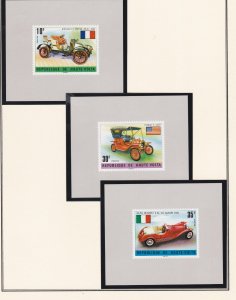 Burkina Faso # 362-364, C206-207,  Flags & Old Cars, Mini Sheets, Mint NH