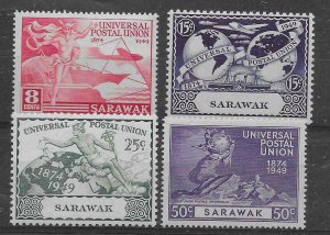 SARAWAK SG167/70 1949 U.P.U. SET MTD MINT