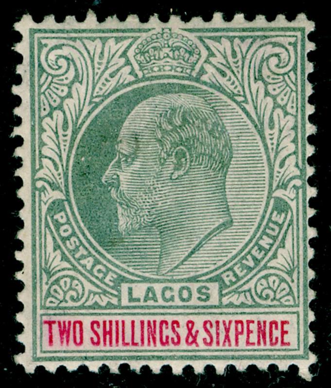 NIGERIA - Lagos SG61, 2s 6d green & carmine, LH MINT. Cat £26.