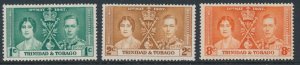 Trinidad & Tobago 1937 Coronation set Mint Hinged