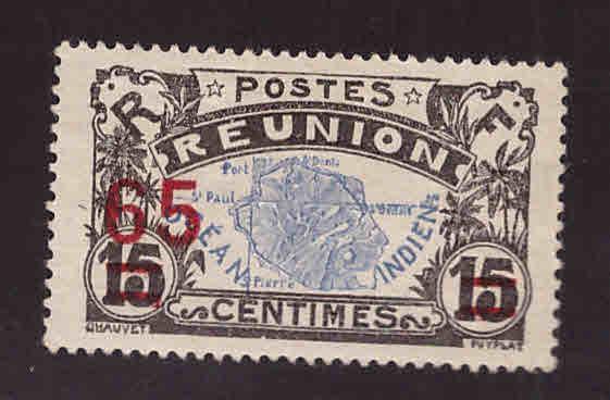 Reunion  Scott 112 MH*  surcharged 1925 stamp