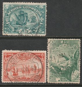 Azores 1898 Sc 93-4,96 used