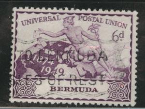 BERMUDA Scott 140  used 6d UPU 1949 stamp