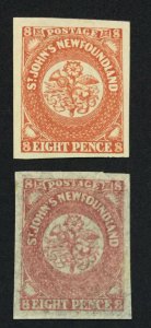 MOMEN: NEWFOUNDLAND SG #8,22 1857-64 MINT OG H **SIGNED** £530 LOT #60986