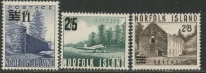 NORFOLK ISLAND Sc#26-28 1960 Surcharged Values Complete OG Mint LH