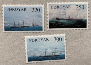 Faroe Islands 1983 Cargo Ships, MNH.  Scott 90-92, CV $3.55