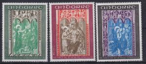 Andorra-French 192-94 MNH 1969 Frescoes