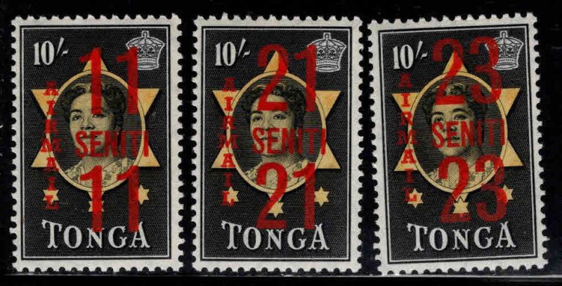 TONGA  Scott C37-C39  MH* overprint stamp set